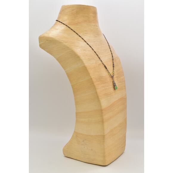 Sadie Green Vintage Crystal Collar Y Drop Silver Prong Rhinestone Signed Bin6B - Picture 4 of 12